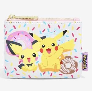 Loungefly Pokemon Pikachu Pichu Donuts Coin Purse Small Zippered Pouch NWT